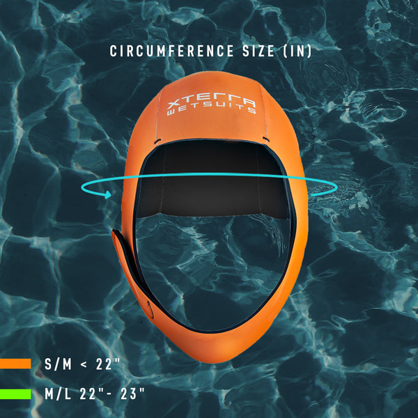 Orange Neoprene Swim Cap, Thermal Cap